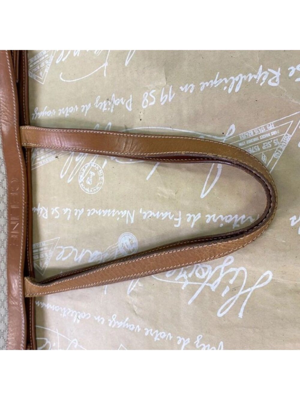 Celine Tote Shoulder Bag White Macadam Business - Picture 9 of 10